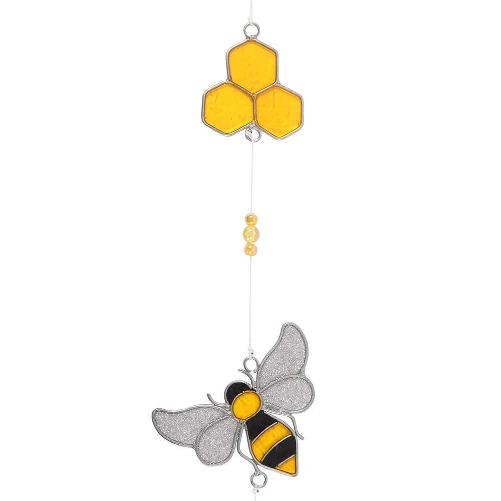 Something Different - String of Bee and Honeycomb Suncatcher - Multicolours